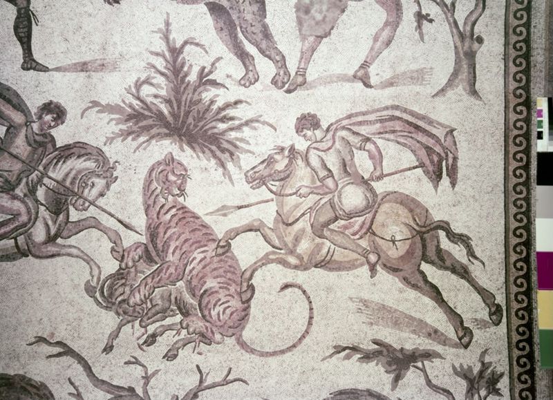 Apamée: grande mosaïque de chasse du Triclinos - Apamea: het grote jachtmozaïek