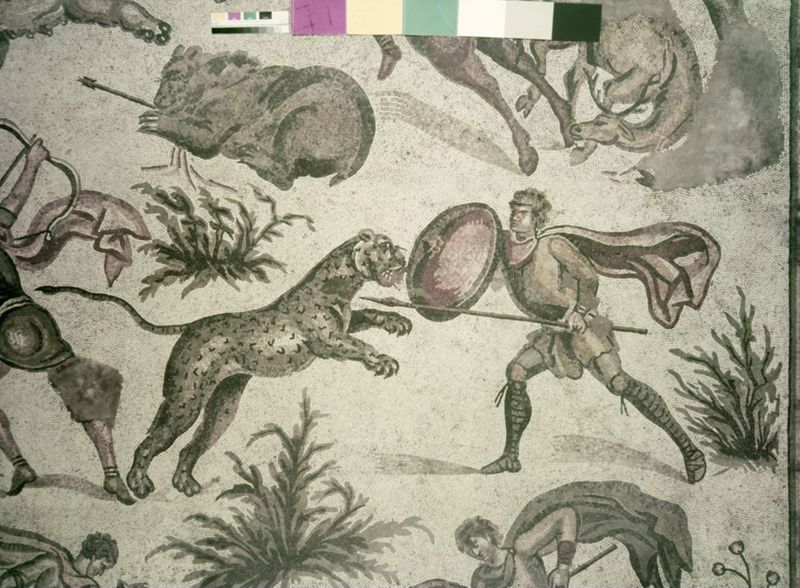 Apamée: grande mosaïque de chasse du Triclinos - Apamea: het grote jachtmozaïek