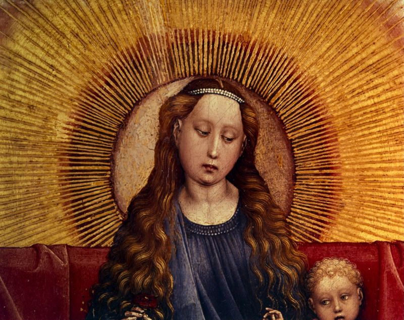 Vierge glorieuse
Vierge à l'Enfant, donateur et saint Pierre en saint Augustin