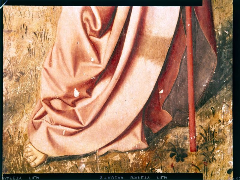 Volet droit du triptyque de l'Annonciation de l'église Saint-Sauveur à Aix-en-Provence: Le prophète Jérémie (avers) ; Le Christ d'un Noli me tangere (revers)