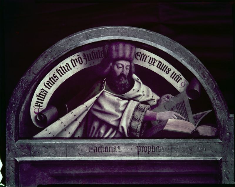 Lam Gods: Engel van de Boodschap en de profeet Zacharias