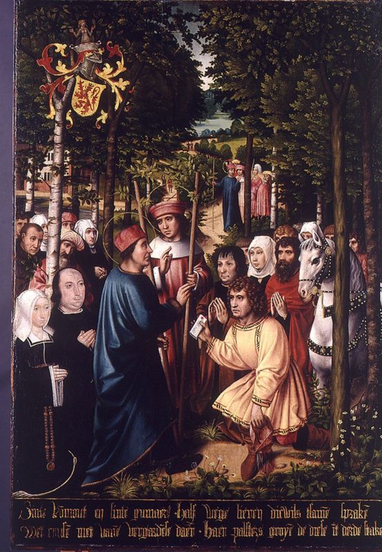 Ontmoeting van de H.Gummarus en de H.Rumoldus
Legende H. Rumoldus (paneel 10)