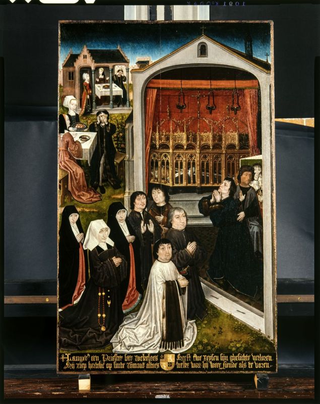 Langenus herwint zicht door toedoen van Rumoldus
Legende H. Rumoldus (paneel 18)