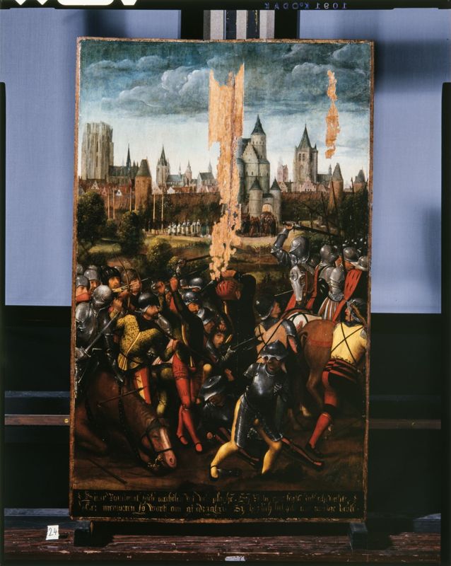 Bevrijding van Mechelen van beleg van Jan II
Legende H. Rumoldus (paneel 24)