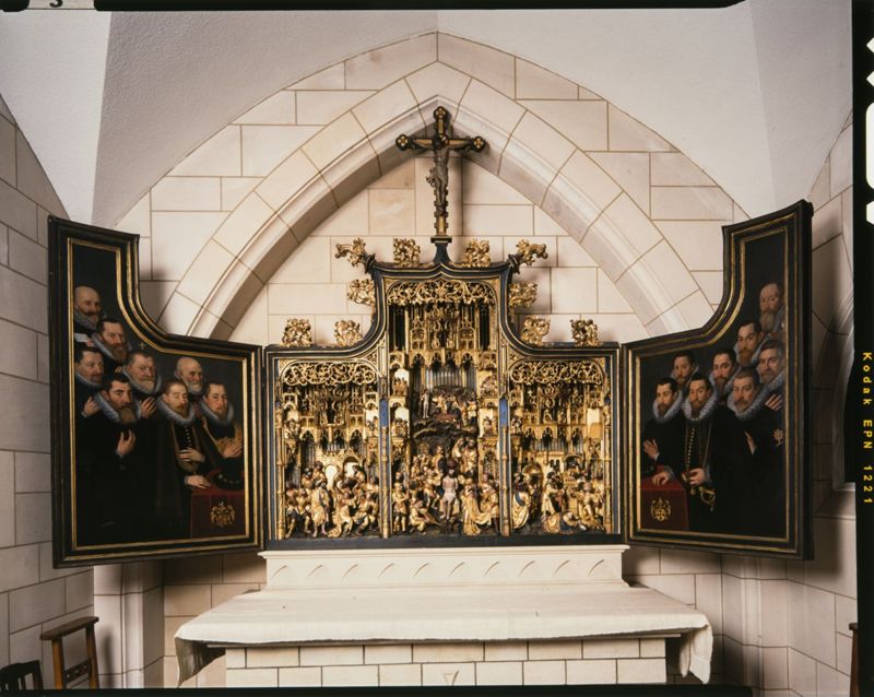 Marteldood van de H. Christophorus en Leden van de Brusselse kolveniersgilde in aanwezigheid van Henri de Dongelberghe en Jérôme vander Noot