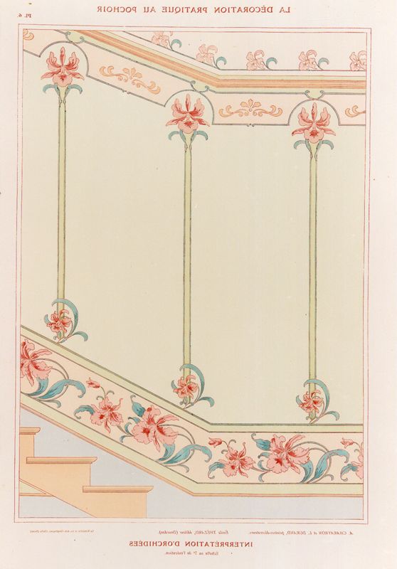 Planche 6 : La Décoration pratique au pochoir : interprétation d'orchidées