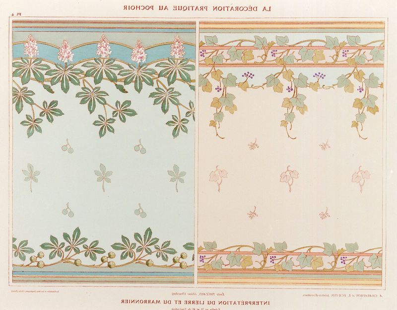 Planche 4 : La Décoration pratique au pochoir : interprétation du lierre et du marronnier