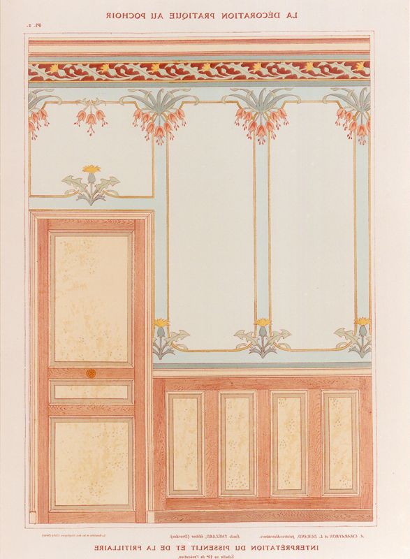 Planche 1 : La Décoration pratique au pochoir : interprétation du Pissenlit et de la Fritillaire