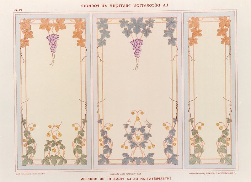Planche 27 : La Décoration pratique au pochoir : interprétation de la Vigne et du Houblon