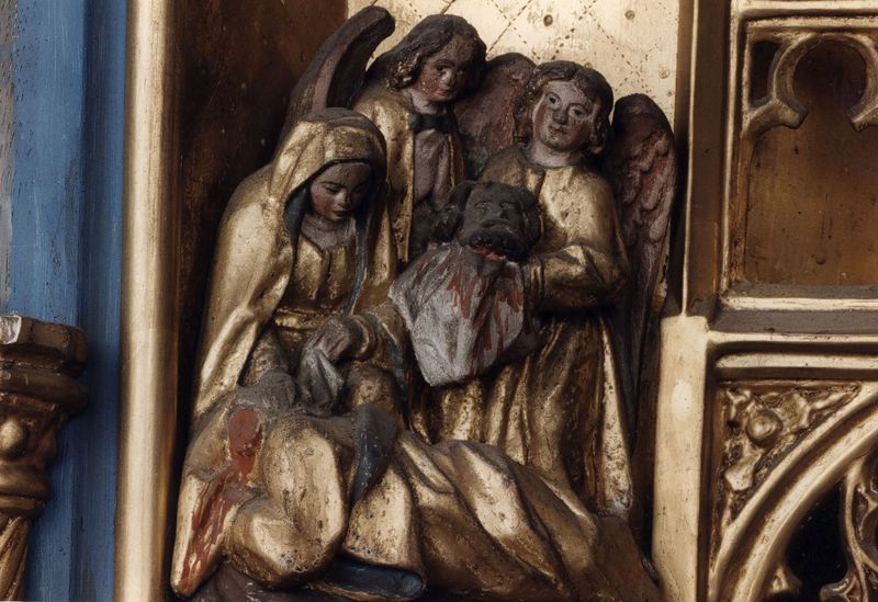 Marteldood van de H. Christophorus en Leden van de Brusselse kolveniersgilde in aanwezigheid van Henri de Dongelberghe en Jérôme vander Noot