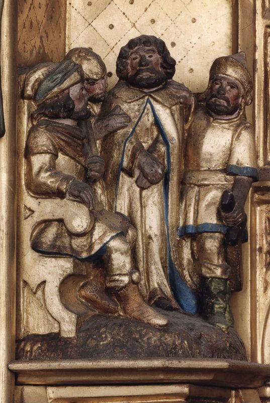 Marteldood van de H. Christophorus en Leden van de Brusselse kolveniersgilde in aanwezigheid van Henri de Dongelberghe en Jérôme vander Noot
