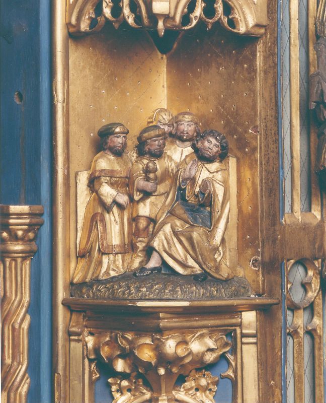 Marteldood van de H. Christophorus en Leden van de Brusselse kolveniersgilde in aanwezigheid van Henri de Dongelberghe en Jérôme vander Noot