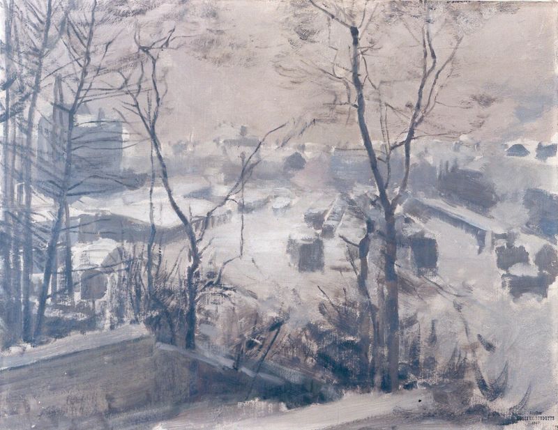 Sneeuw, Voorstad onder sneeuw