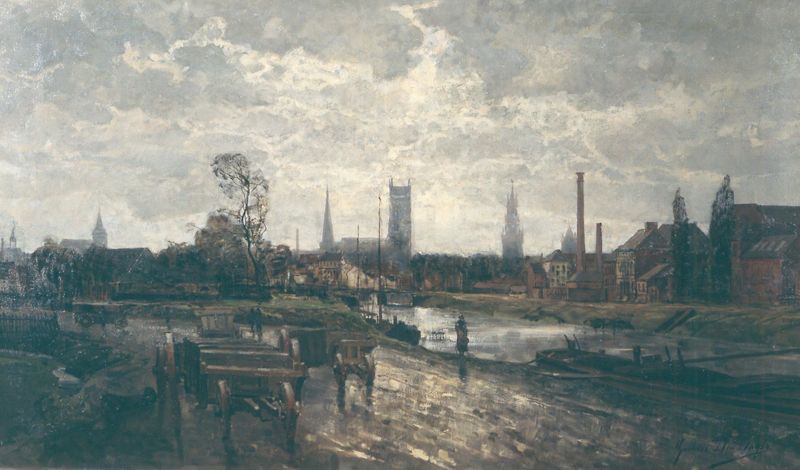 Panoramisch zicht op de stad Gent