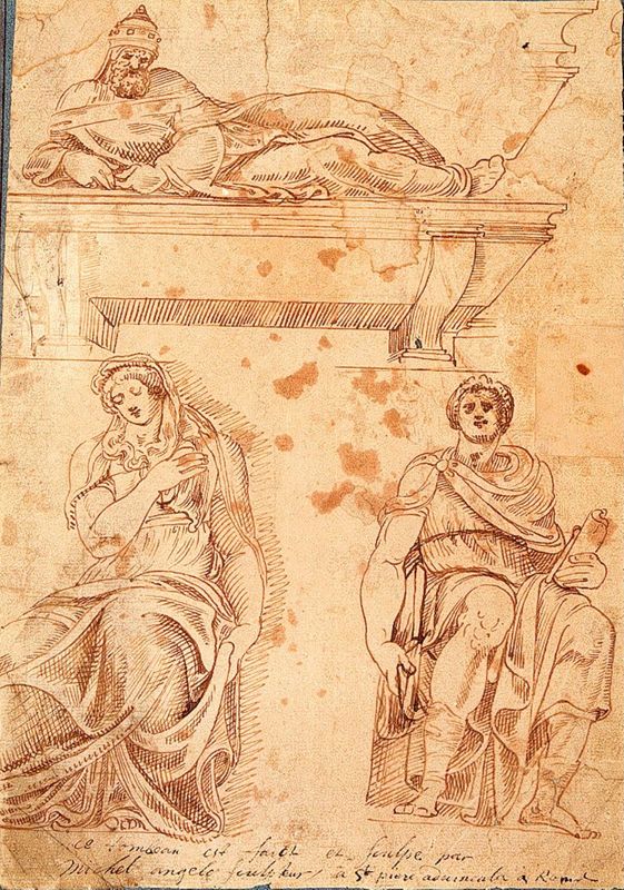 Trois statues du tombeau de Jules II par Michel-Ange