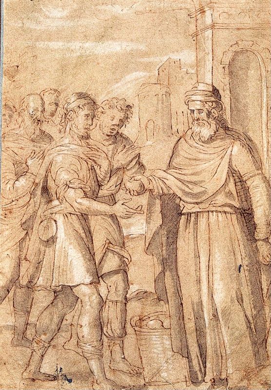 Tobit distribue la nourriture à l'affamé (?)