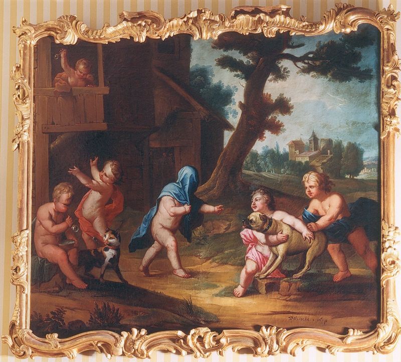 Putti jouant à colin-maillard