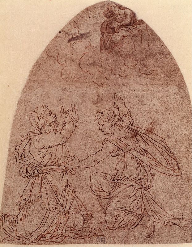 Album d'Arenberg : Auguste et la sibylle de Tibur (apparition de la Vierge à l'Enfant)