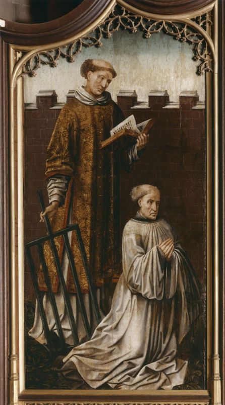 Mariaretabel met op zijluiken leven van H. Laurentius