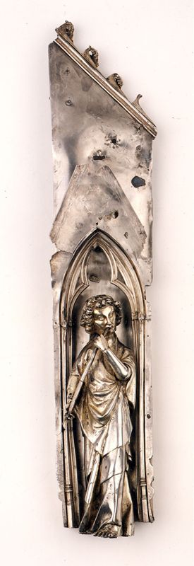châsse de Sainte-Gertrude : Détails du pignon avec le Christ trônant (PC)