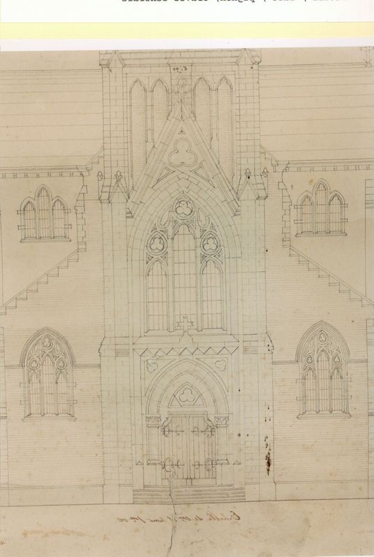 Plan de l'église Saints-Valère-et-Ruffin (élévation Ouest)