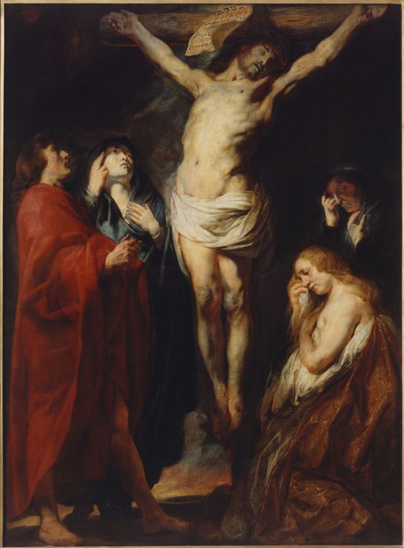 Mysteries van de Rozenkrans: Calvarie met Maria Magdalena en heilige vrouw