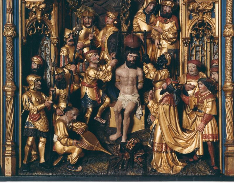 Marteldood van de H. Christophorus en Leden van de Brusselse kolveniersgilde in aanwezigheid van Henri de Dongelberghe en Jérôme vander Noot
