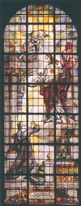 Verschijningen van Christus en O.L.Vrouw; Taferelen met heiligen.