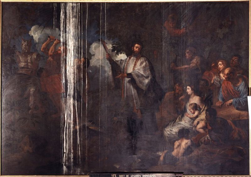 H. Franciscus Xaverius laat de afgoden omwerpen