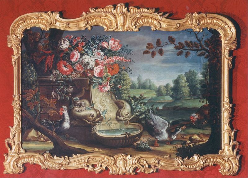 Fontaine et bouquets