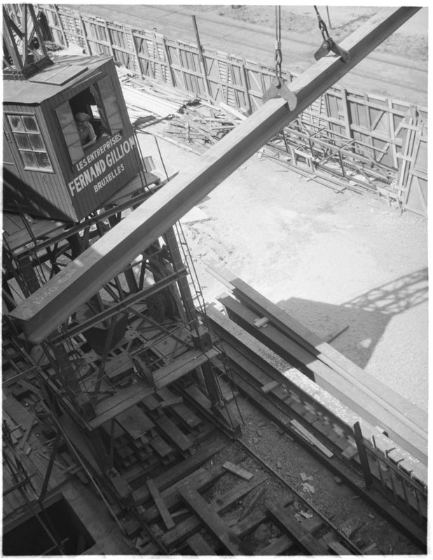 Construction du bâtiment de l'IRPA entre 1958 et 1962