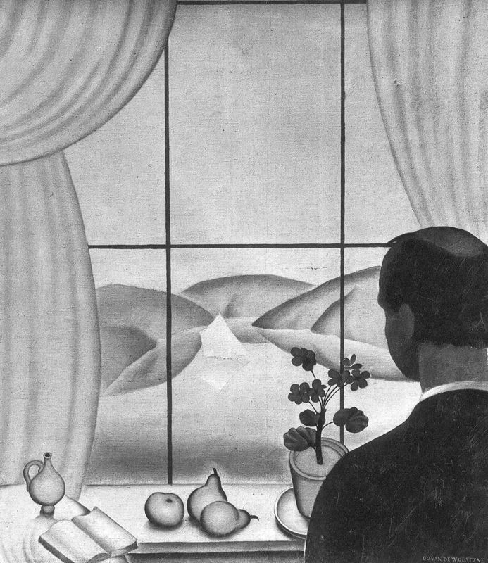 Gustave van de Woestyne devant sa fenêtre