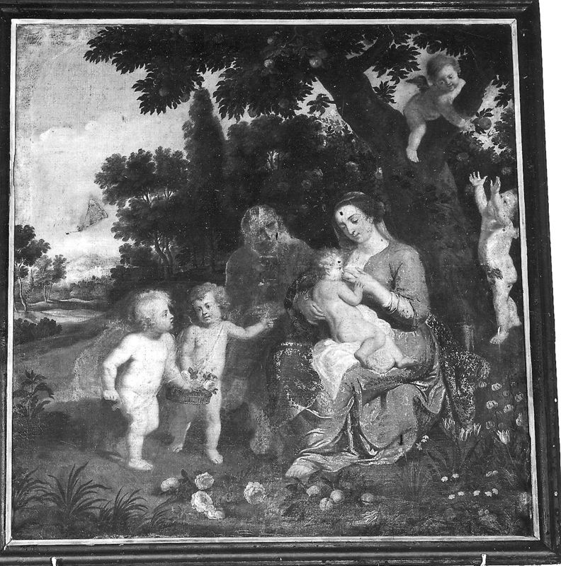 H. Familie met engelen in een landschap