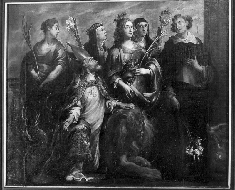 H. Elisabeth van Hongarije omringd door heilgen