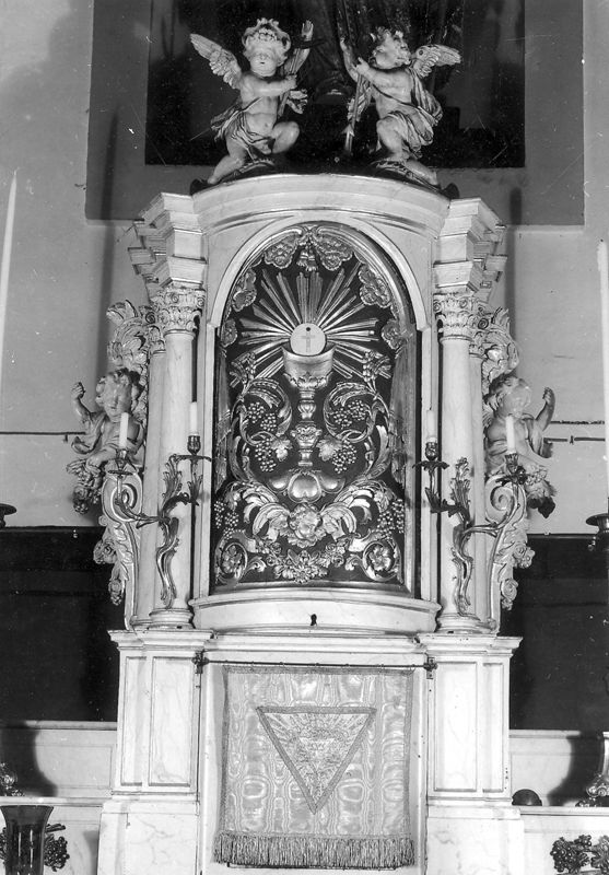 trône d'exposition[autel] / Kerk Sint-Lambertus[Eikevliet(Hingene)]