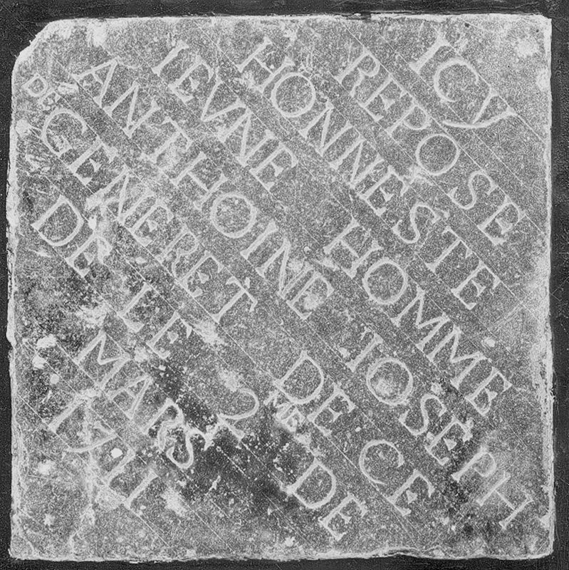 Dalle funéraire d'Anthoine-Joseph de Generet