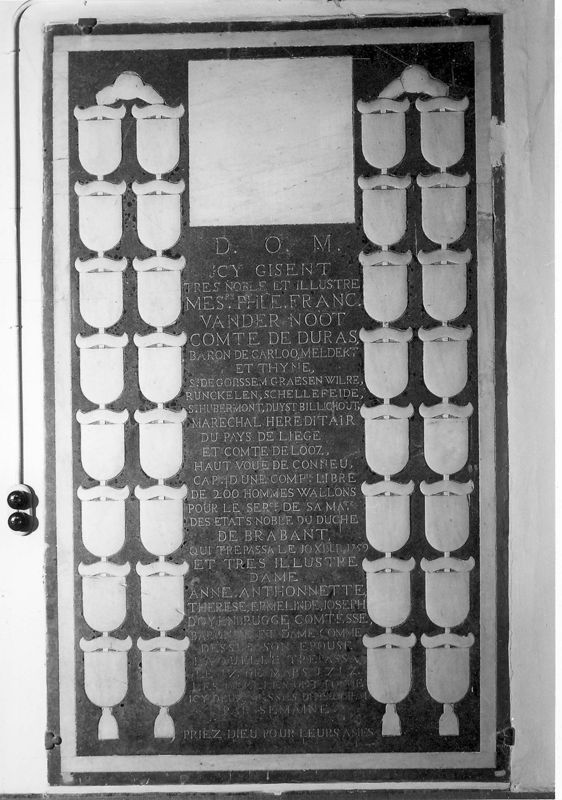 Grafmonument van Philippe François van der Noot (1682-1759), heer van Carloo, en zijn vrouw Anne Antoinette d’Oyenbrugge (1691-1717)