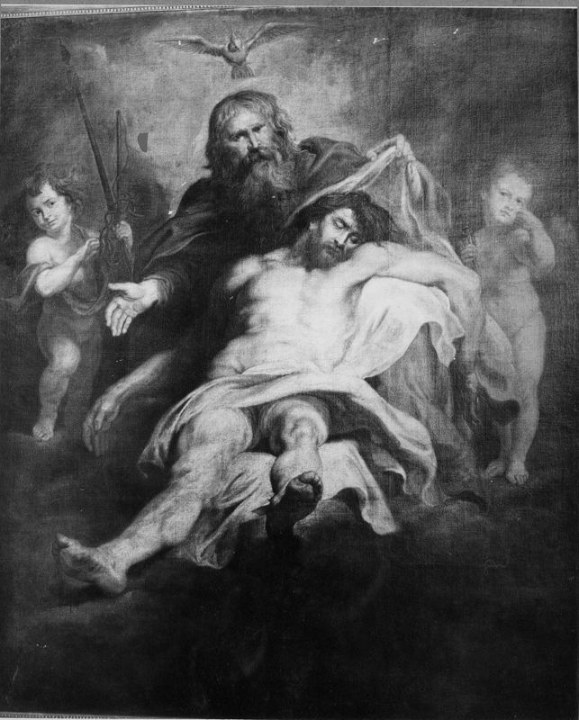 Dode Christus ondersteund door God de Vader met H. Geest