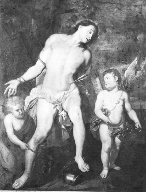 H. Sebastianus bevrijd door twee engeltjes