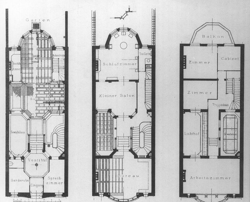 Maison rue de Turin 12 à Bruxelles - plans de l'Hôtel Tassel