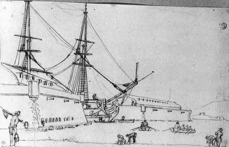 Een schip verlaat de haven