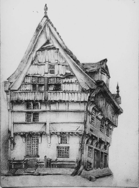 Houten gevel, hoekhuis