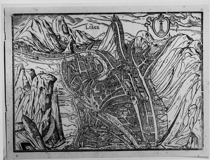 Plan van de stad Luik in reliëf