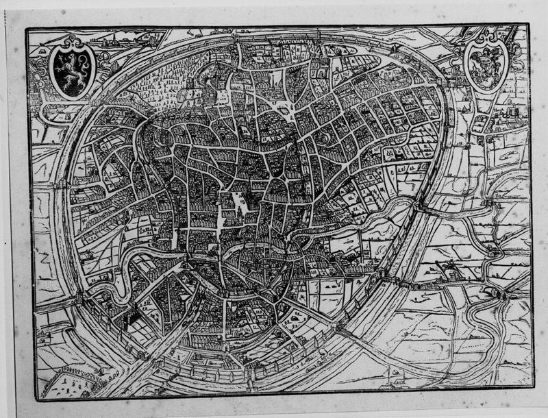 Plan van de stad Brussel in reliëf