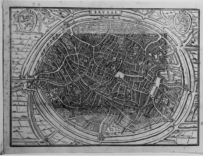 Plan van de stad Brugge in reliëf