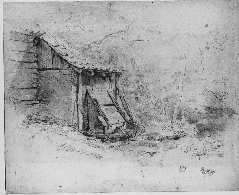 Landschap met kleine stalling