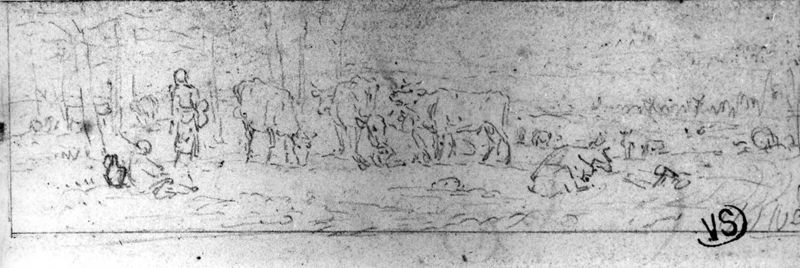 Landschap met herders en runderen