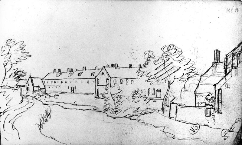 Landschap met huizen