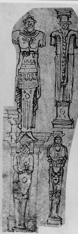 Album d'Arenberg : quatre esquisses de termes et de cariatides