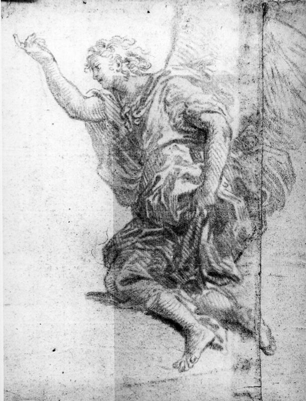 Figuurstudie: geknielde engel
